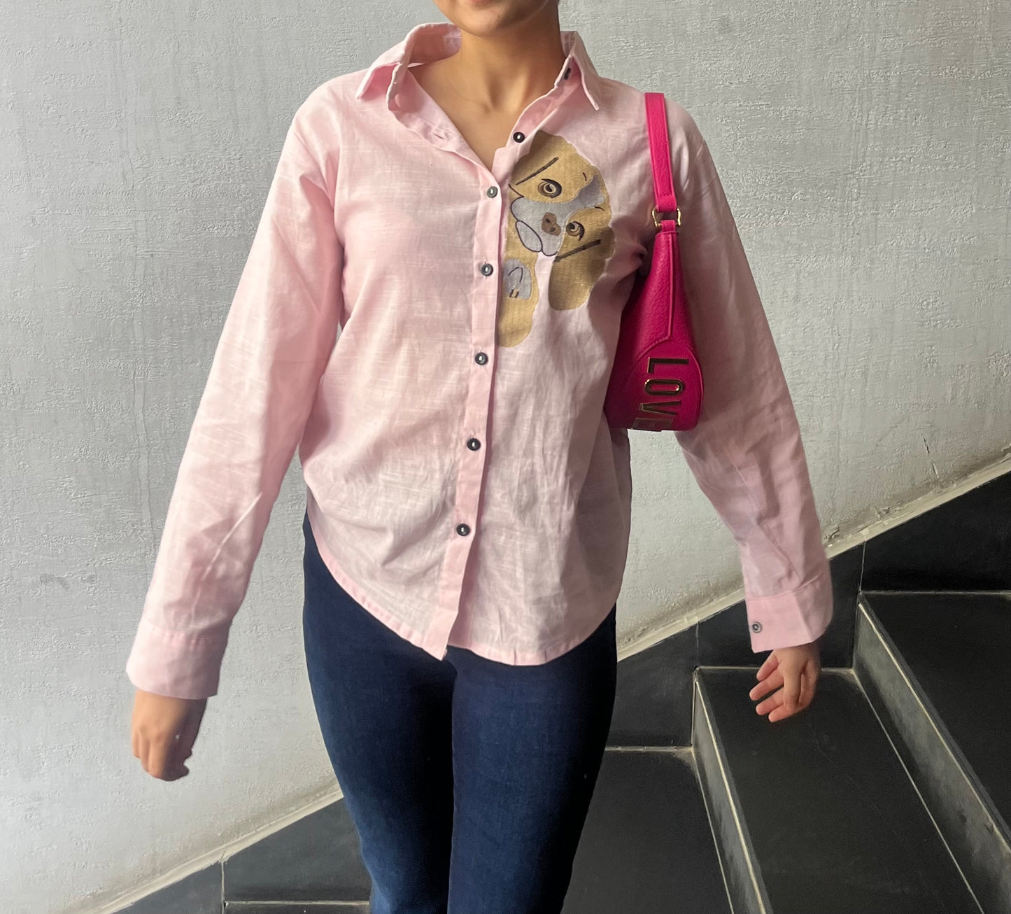 Dog Embroidered Shirt