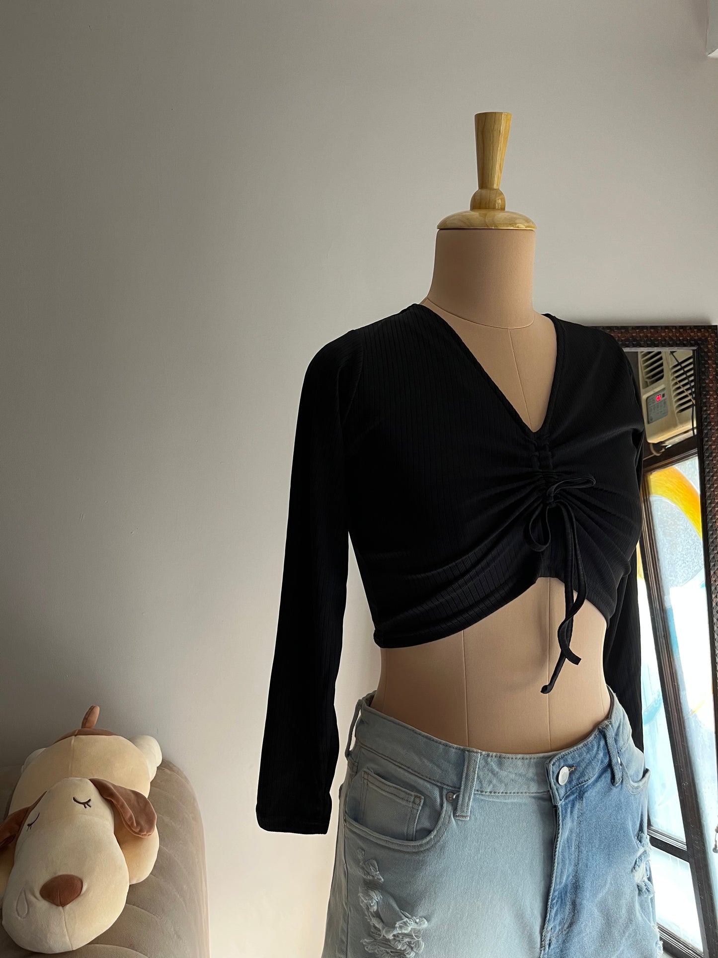 Black Drawstring Top