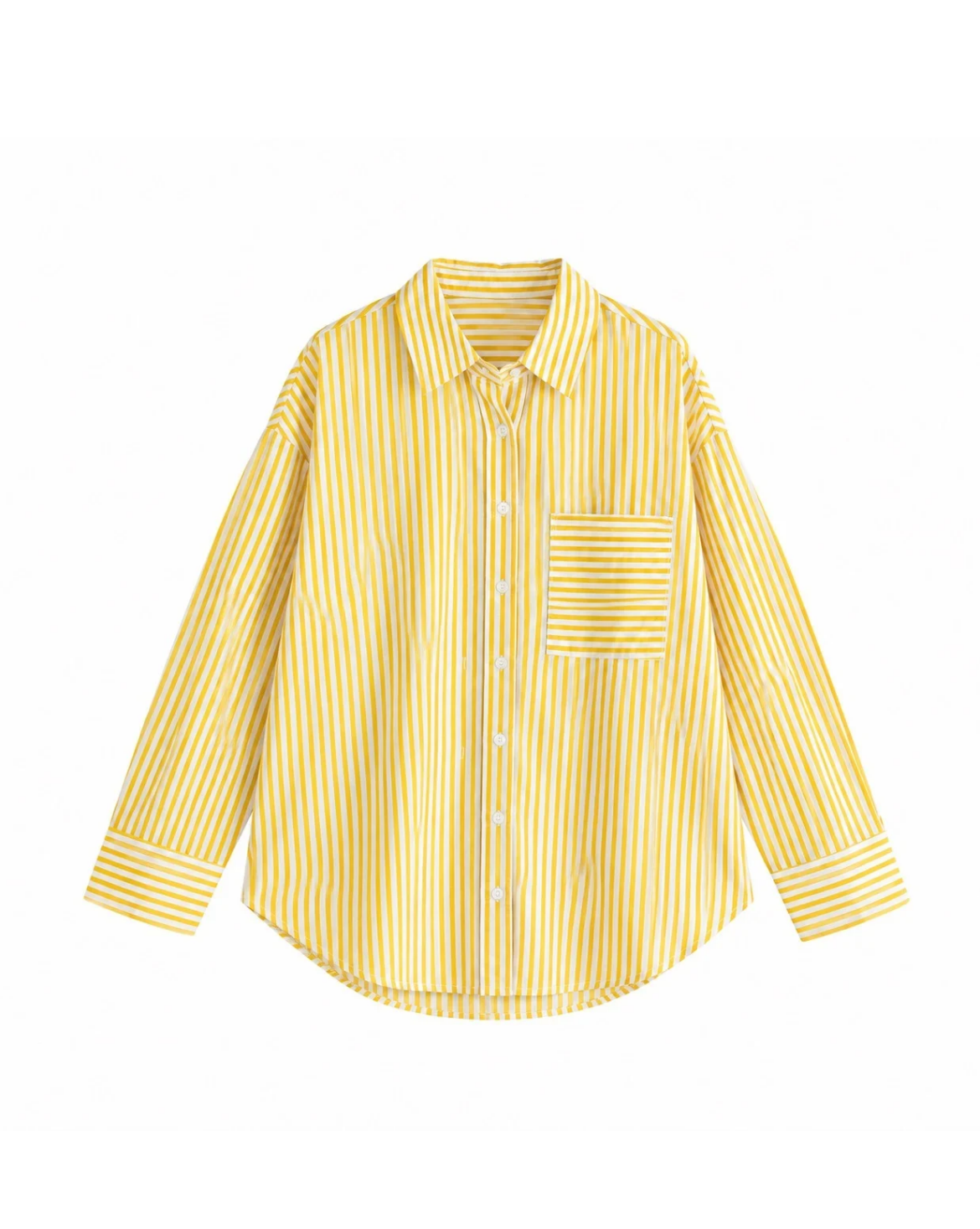 Yellow Overszied Stripe Shirt