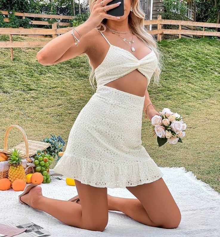 White cut-out dress