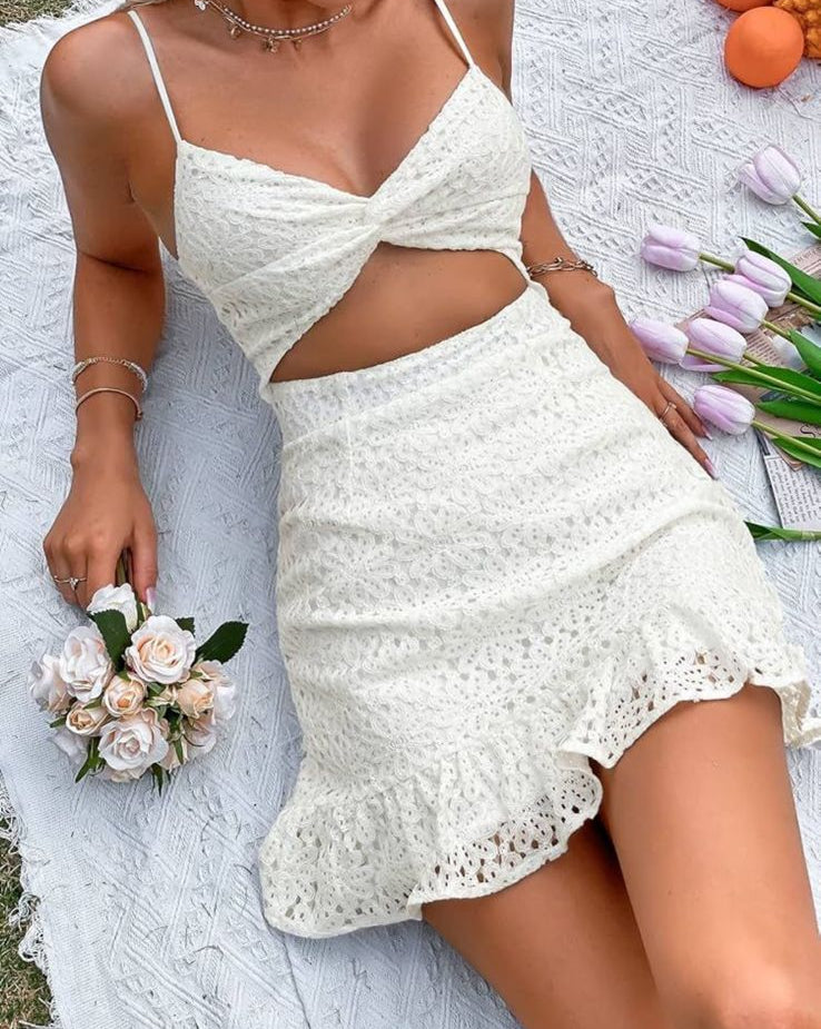 White cut-out dress
