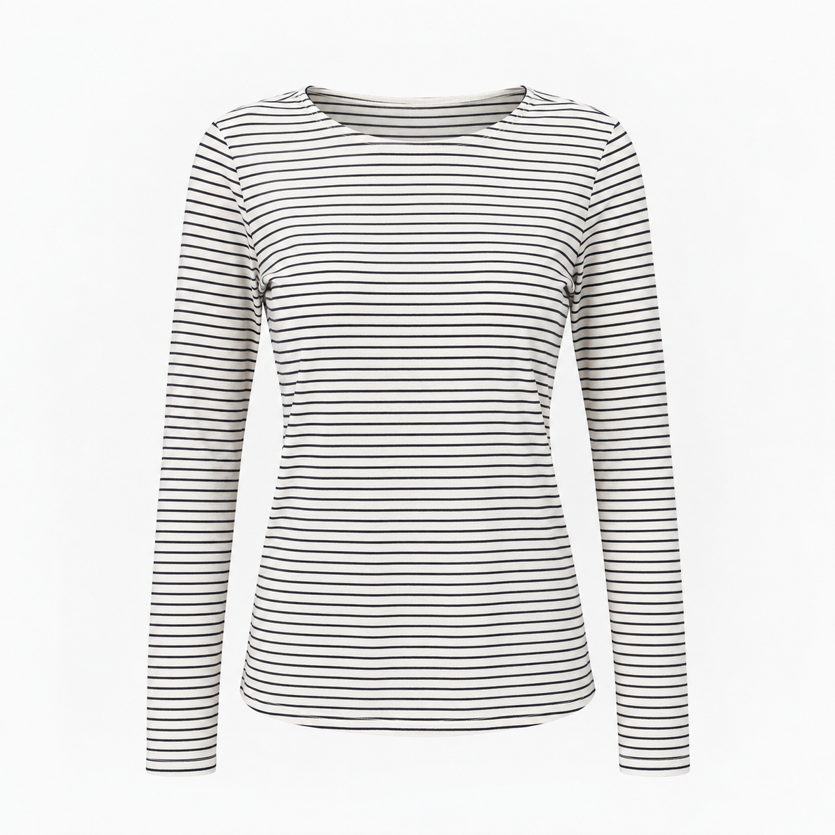 Black White Striped Full Sleeved T-Shirt