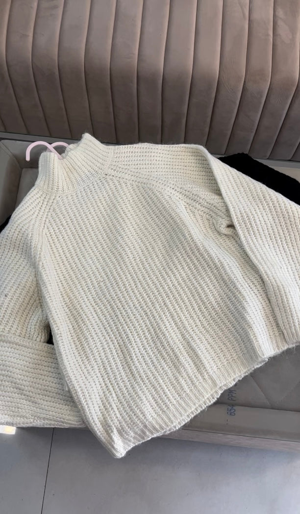 Oversized white sweater