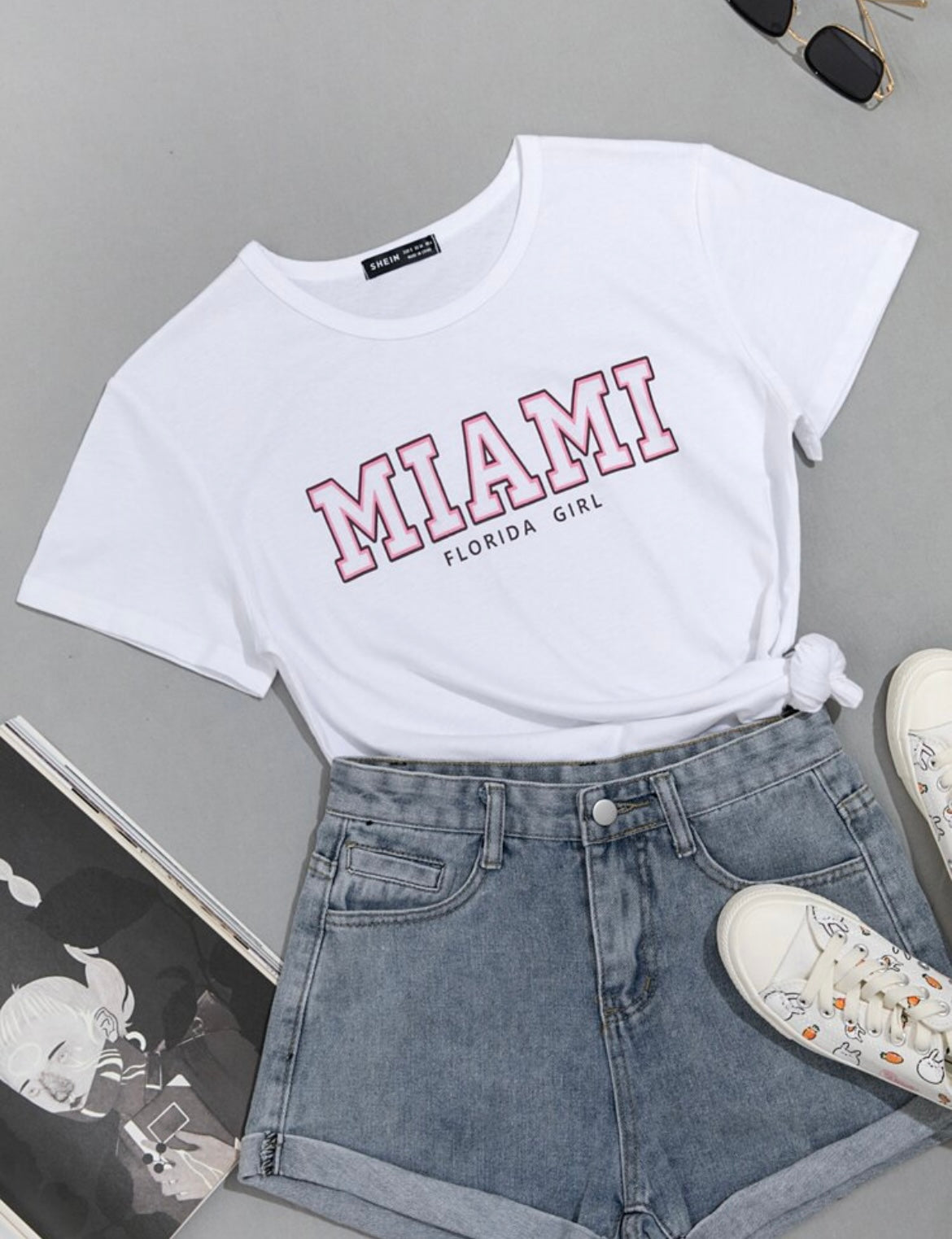 White Printed Tee