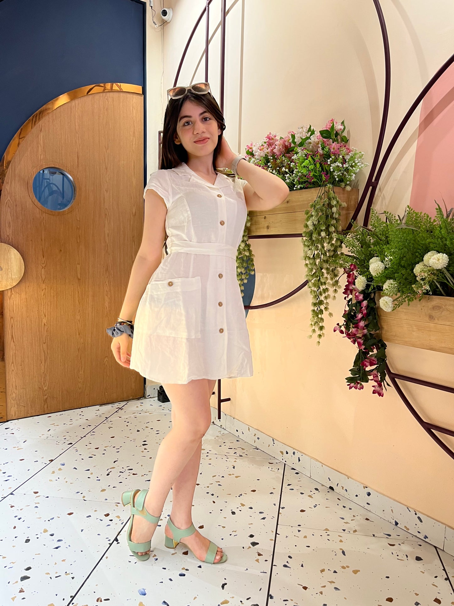White Collar Dress