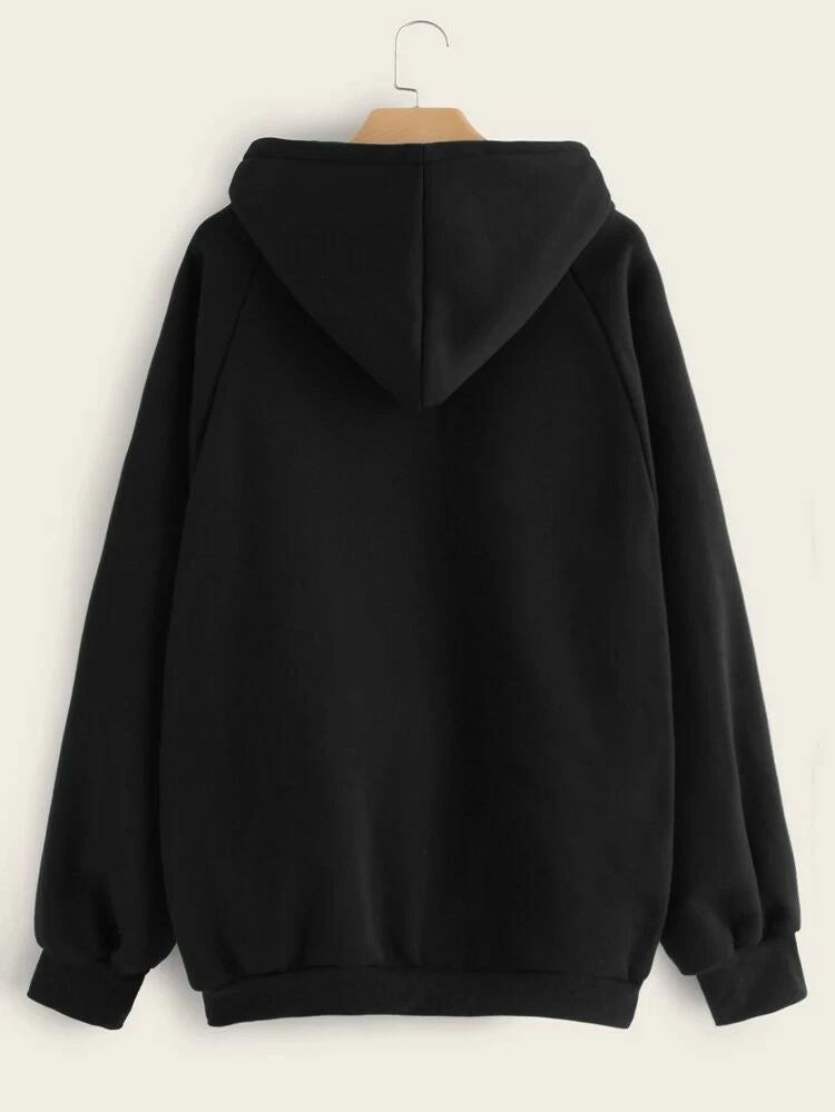 Black Printed Hoodie