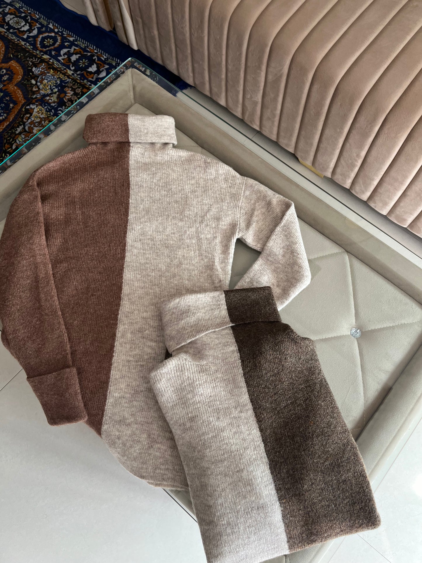 Dual colour sweater