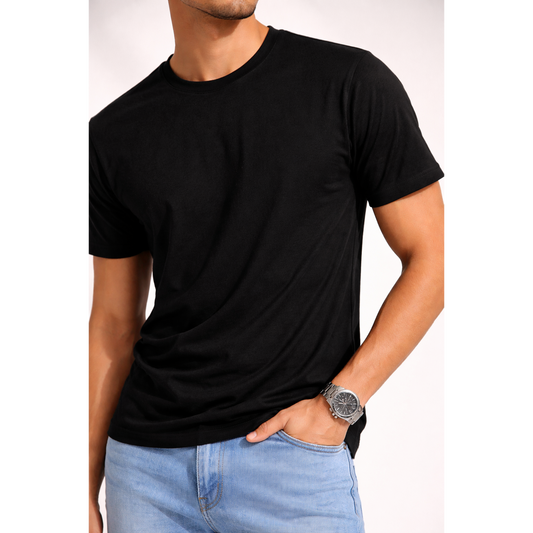 Men's Round Neck Tshirt - Black