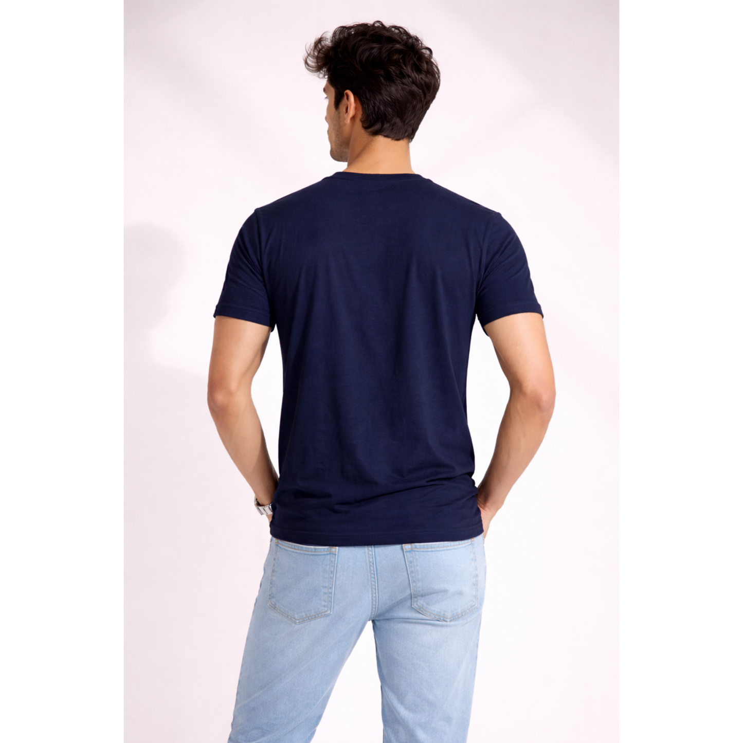 Men's Round Neck Tshirt - Navy Blue