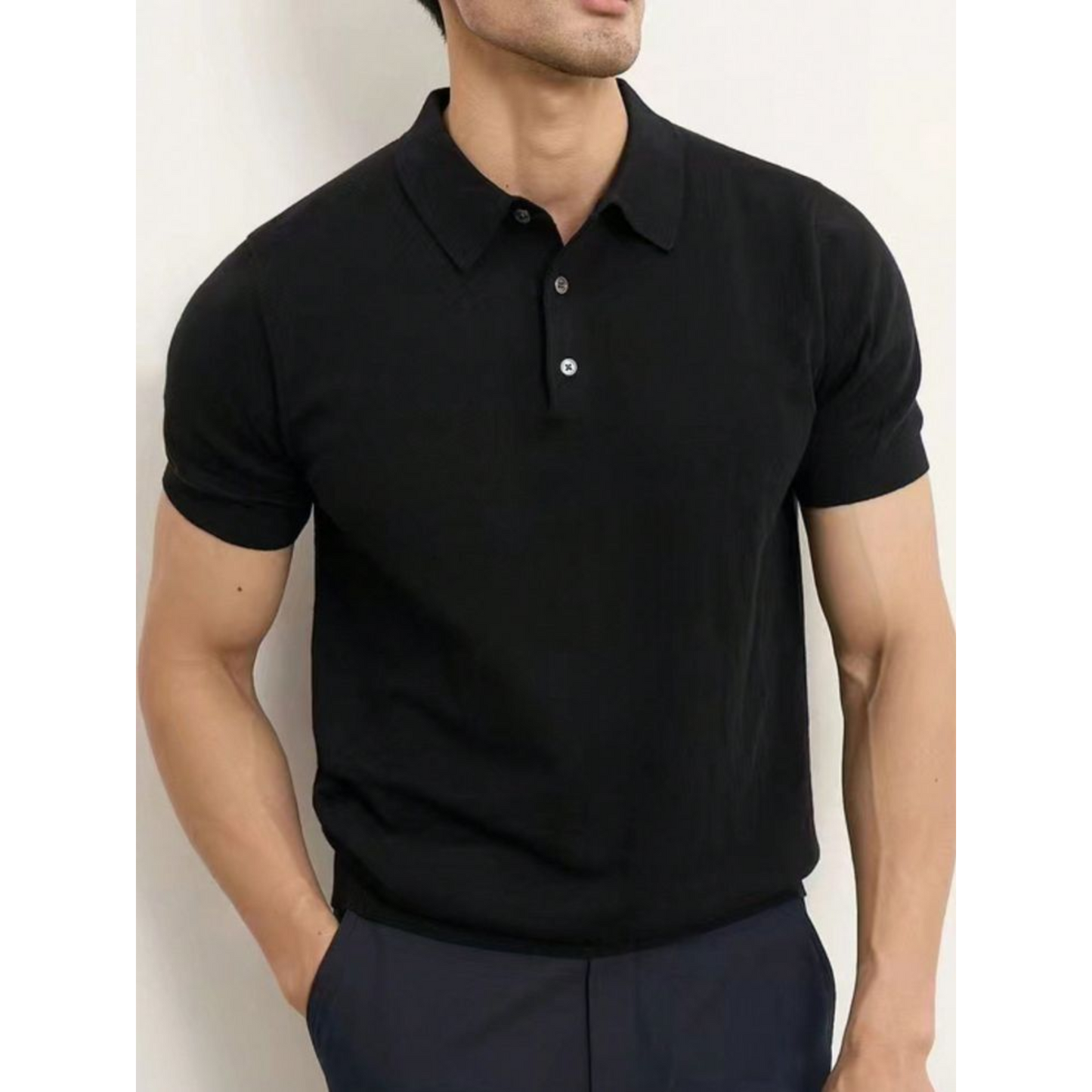 Men's Collar Tshirt - Black