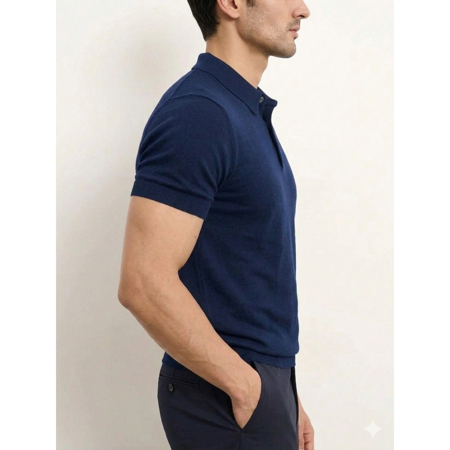 Men's Collar Tshirt - Navy Blue