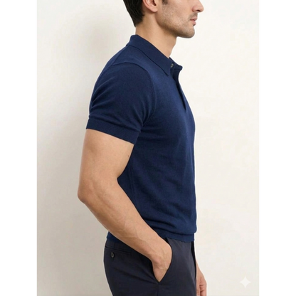 Men's Collar Tshirt - Navy Blue