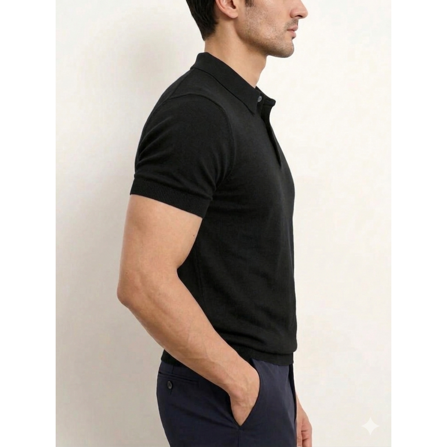 Men's Collar Tshirt - Black