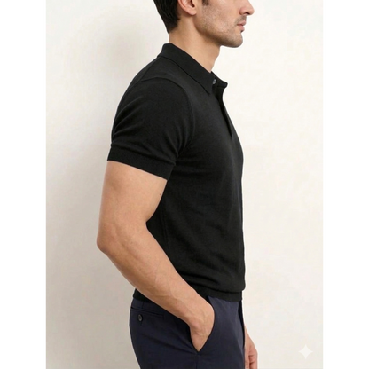 Men's Collar Tshirt - Black