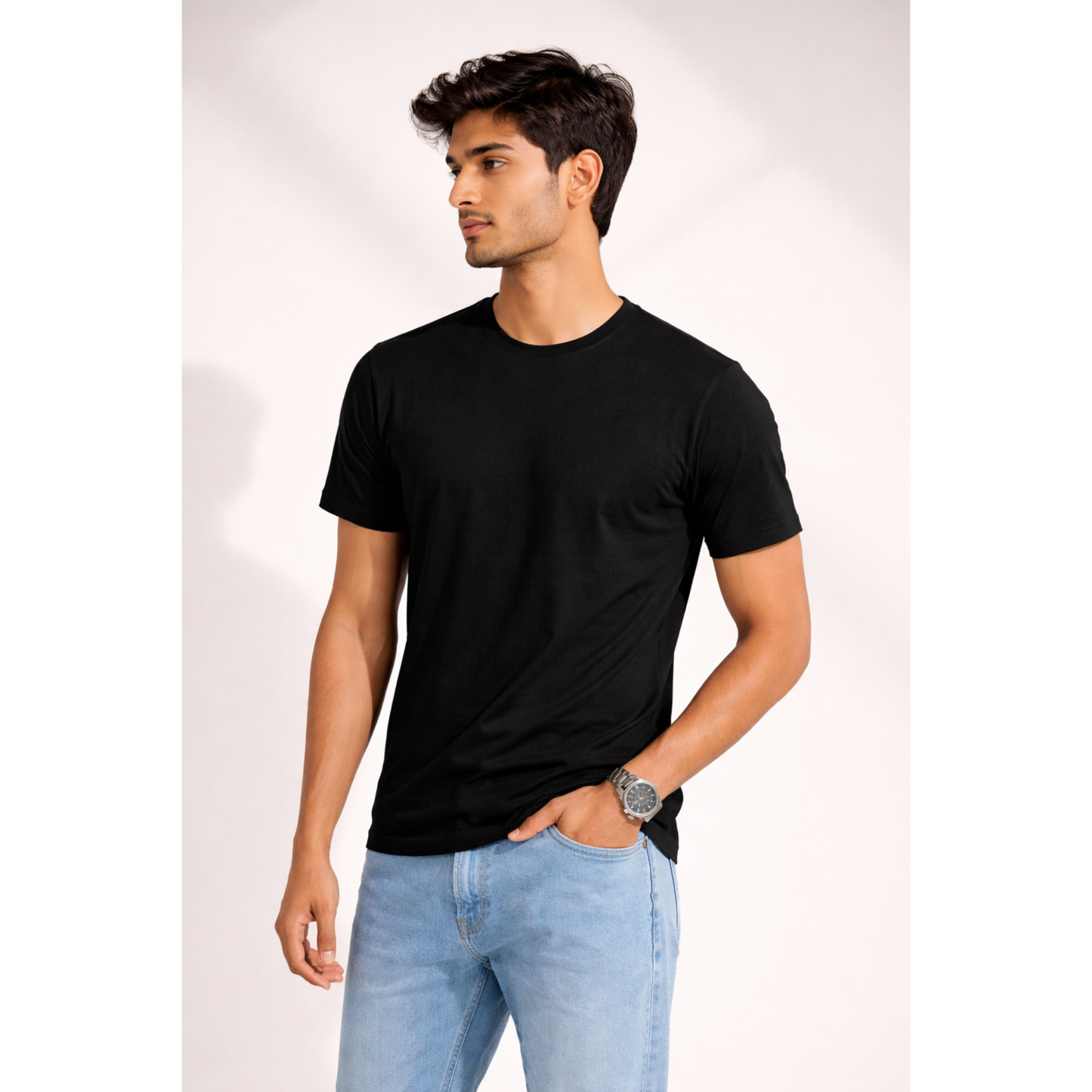 Men's Round Neck Tshirt - Black