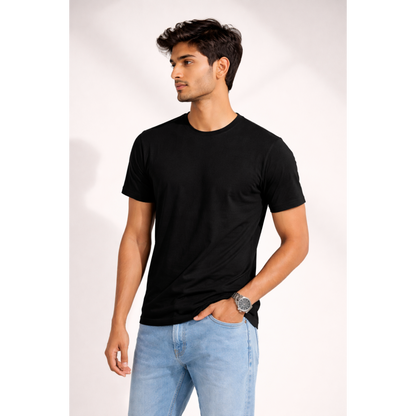 Men's Round Neck Tshirt - Black