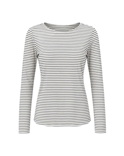 Black White Striped Full Sleeved T-Shirt