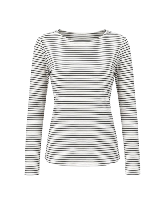 Black White Striped Full Sleeved T-Shirt