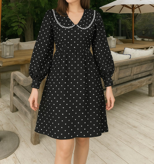 Black White Heart Dress