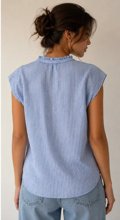 Striped V neck Top