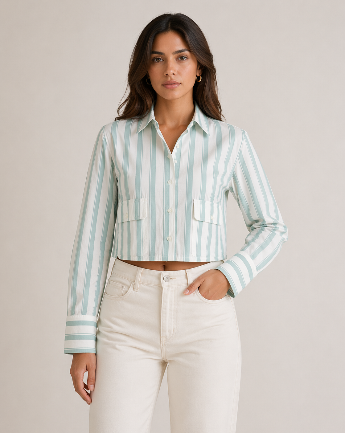 Striped Crop Shirt