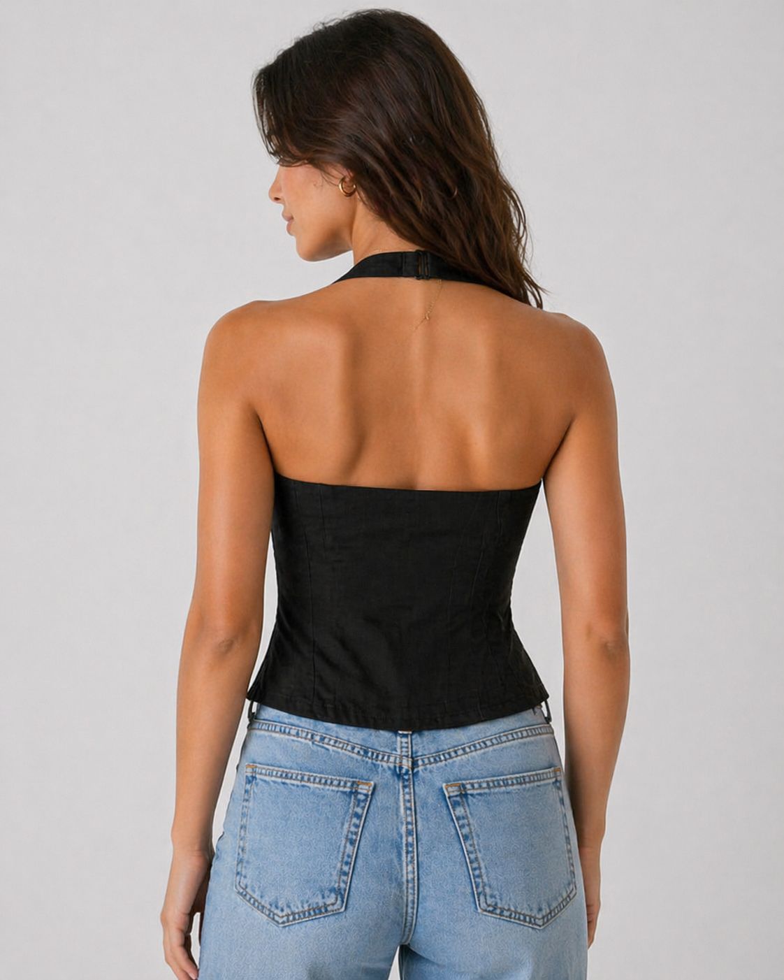 Black Backless Top