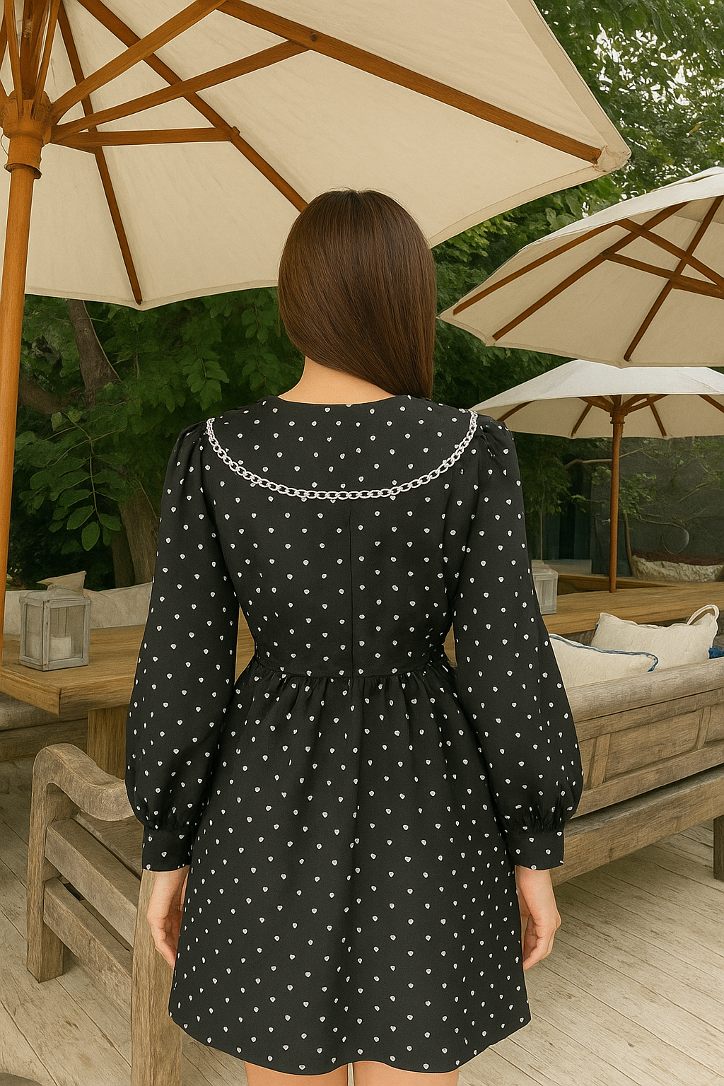 Black White Heart Dress