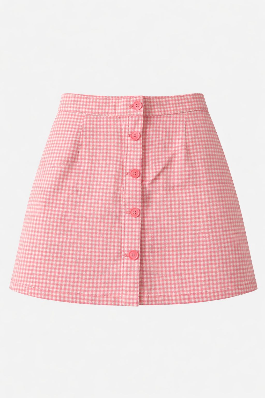 Plaid Buttoned Skirt