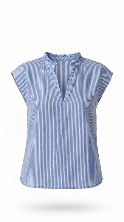 Striped V neck Top
