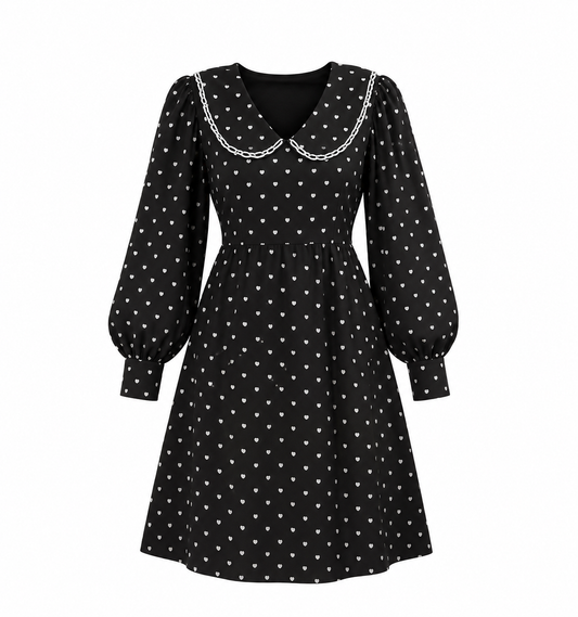Black White Heart Dress