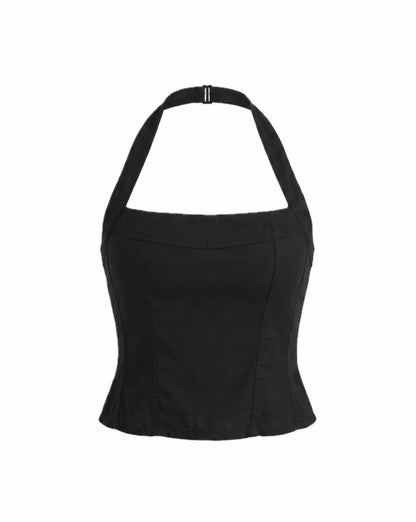 Black Backless Top