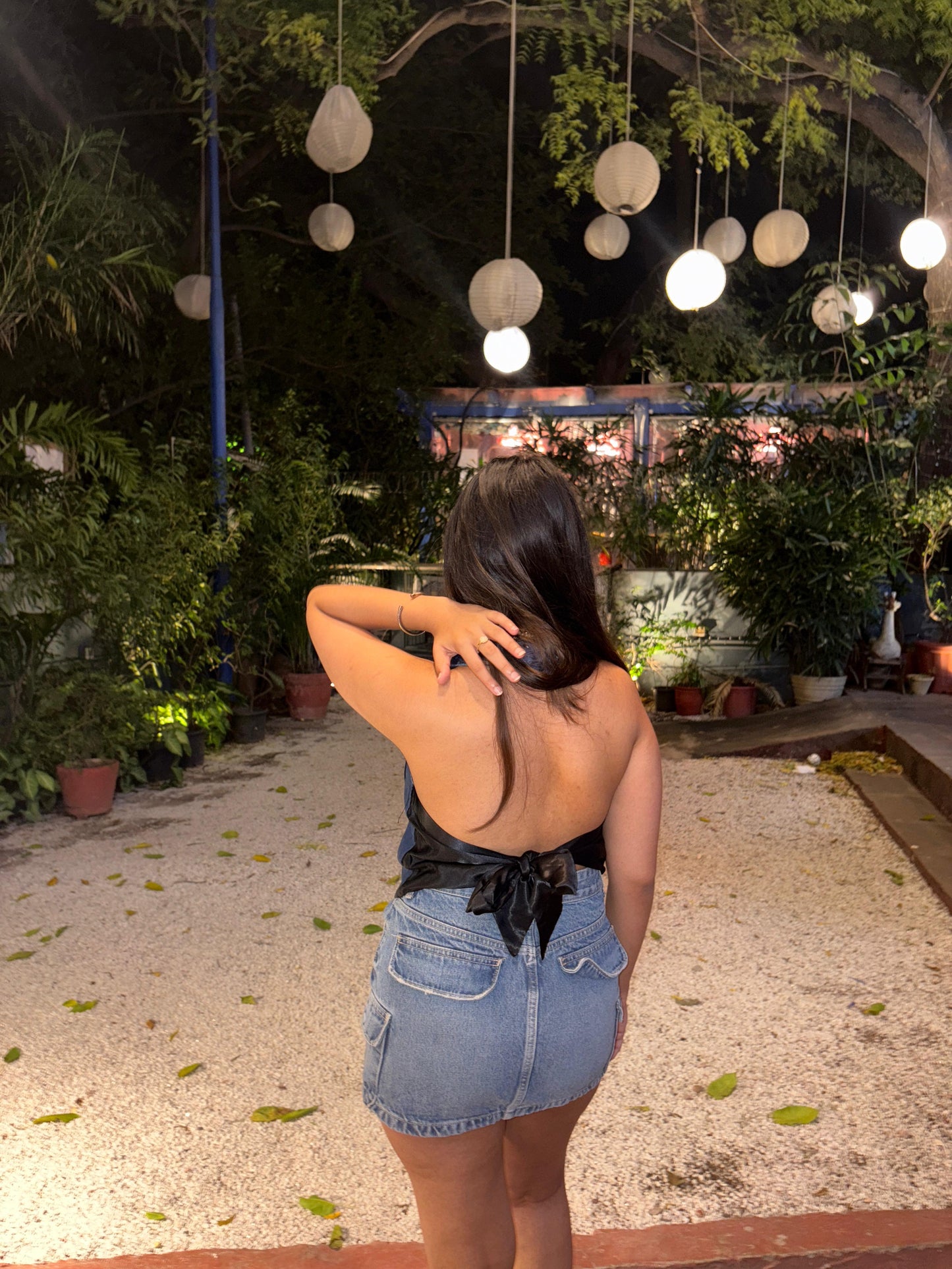 Denim Backless Top