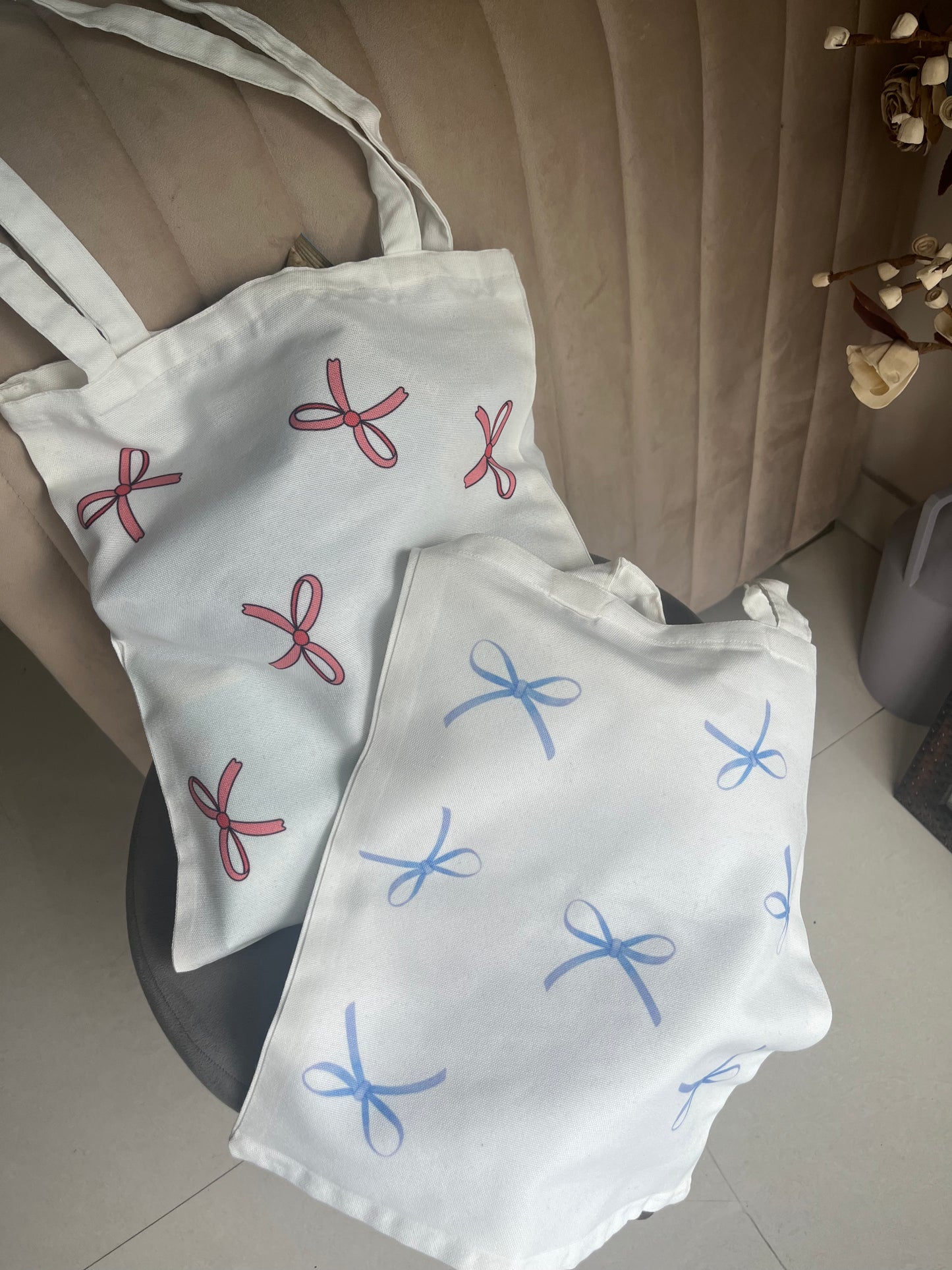 Canvas Printed Bag - Bow