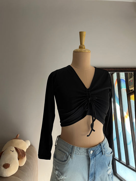 Black Drawstring Top