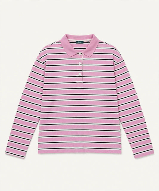 Collar Striped Full Sleeved T-Shirt
