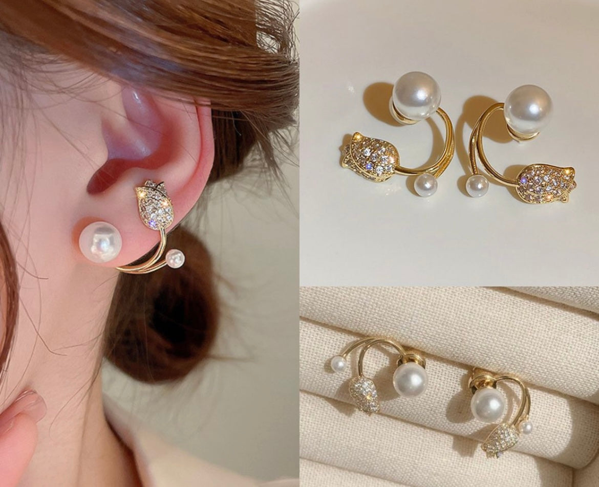 Pearl Petal Earrings