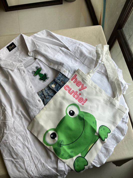 Canvas Printed Bag - Frog