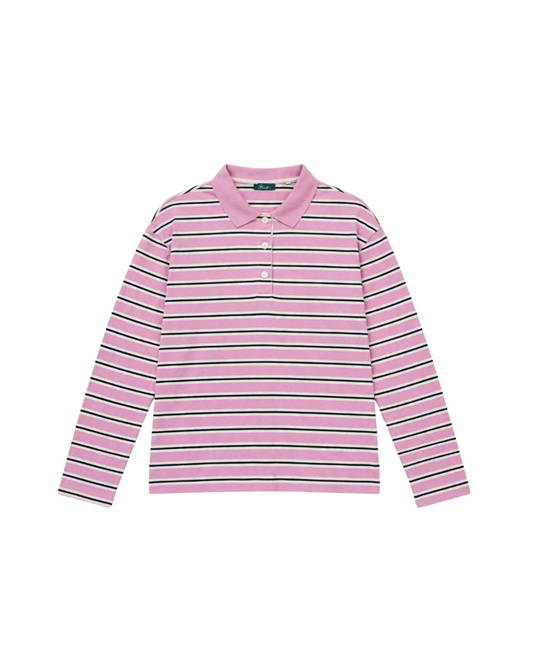 Collar Striped Full Sleeved T-Shirt