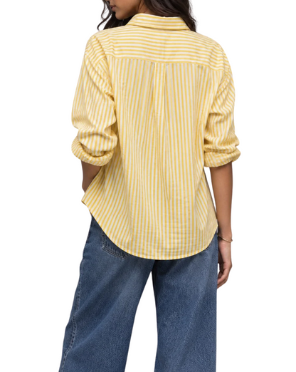Yellow Overszied Stripe Shirt