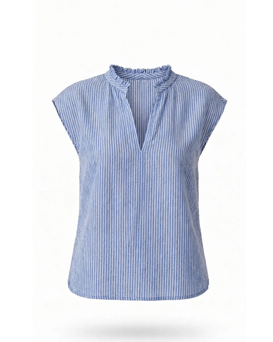 Striped V neck Top