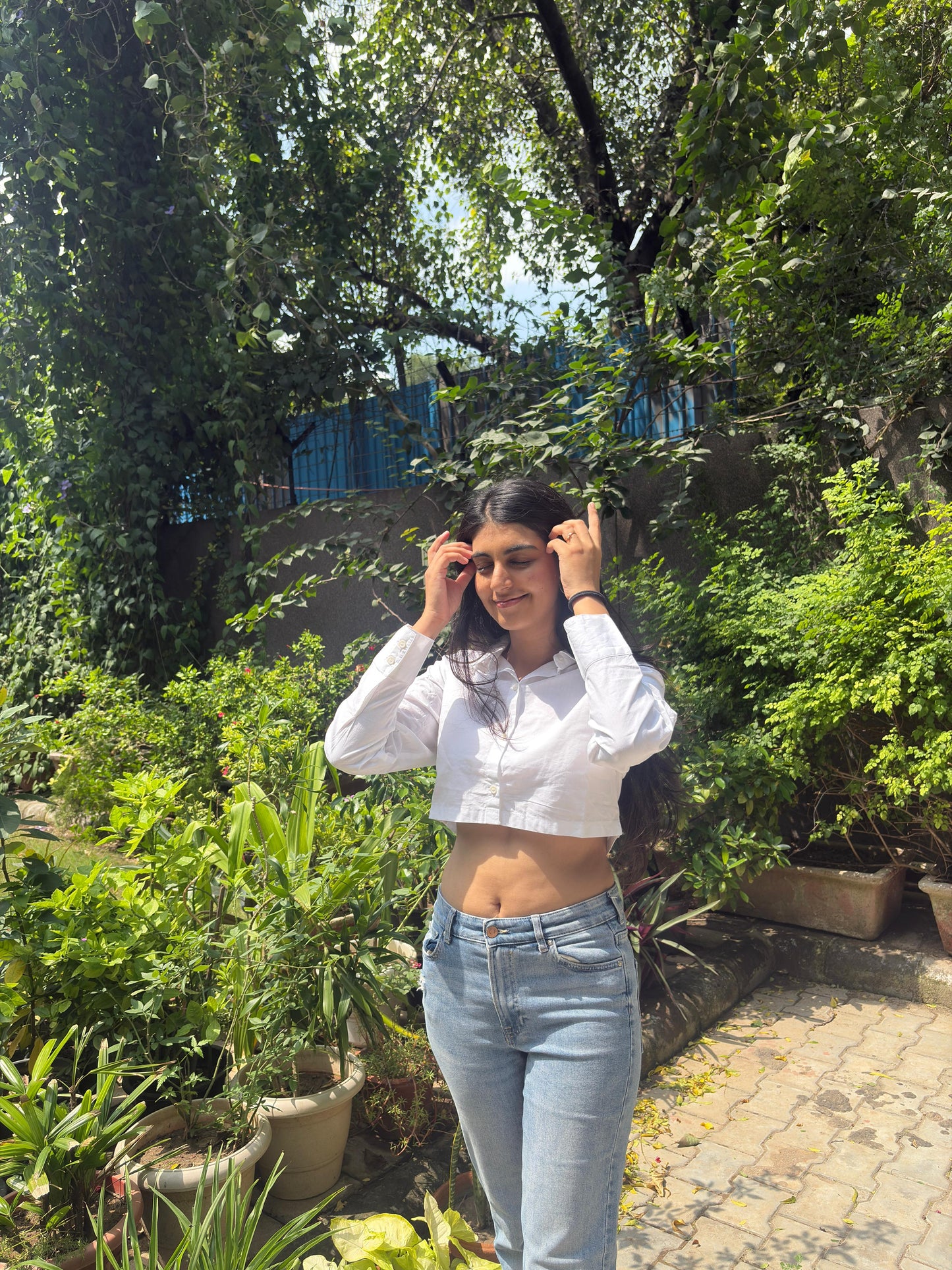 White Crop Shirt