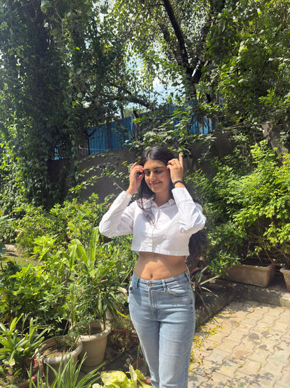 White Crop Shirt