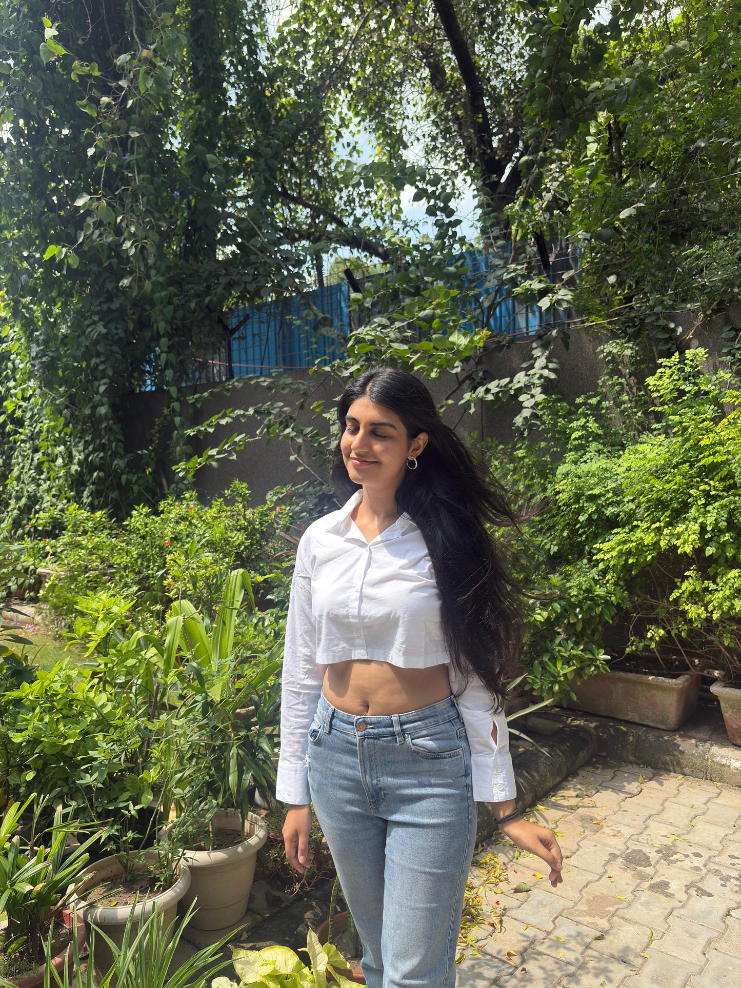 White Crop Shirt