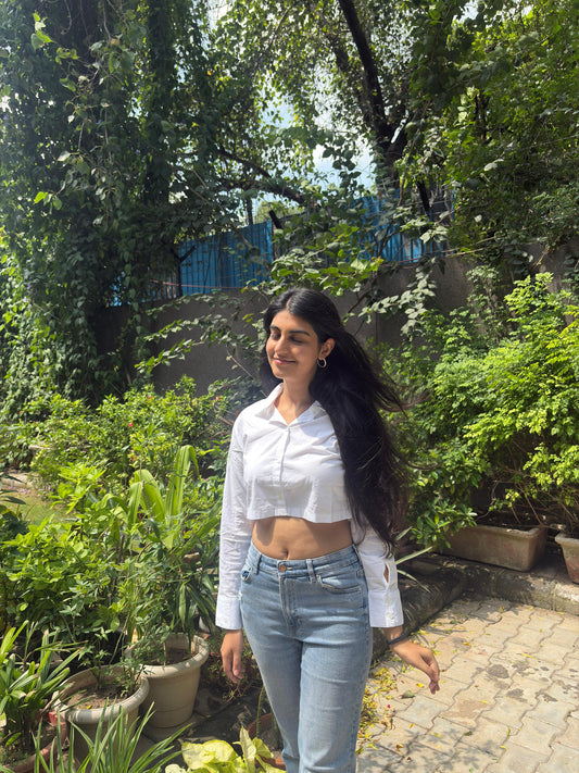 White Crop Shirt