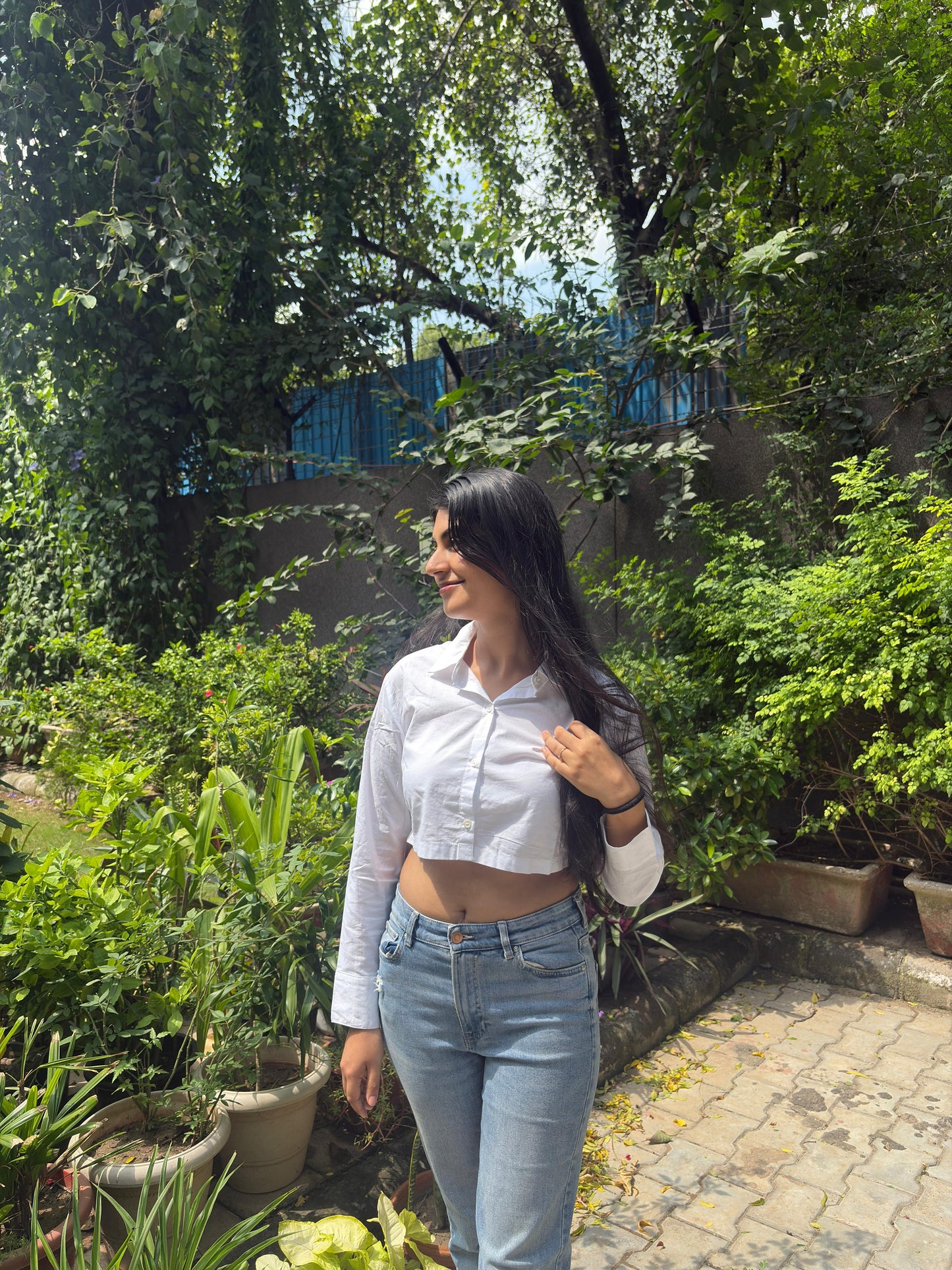 White Crop Shirt