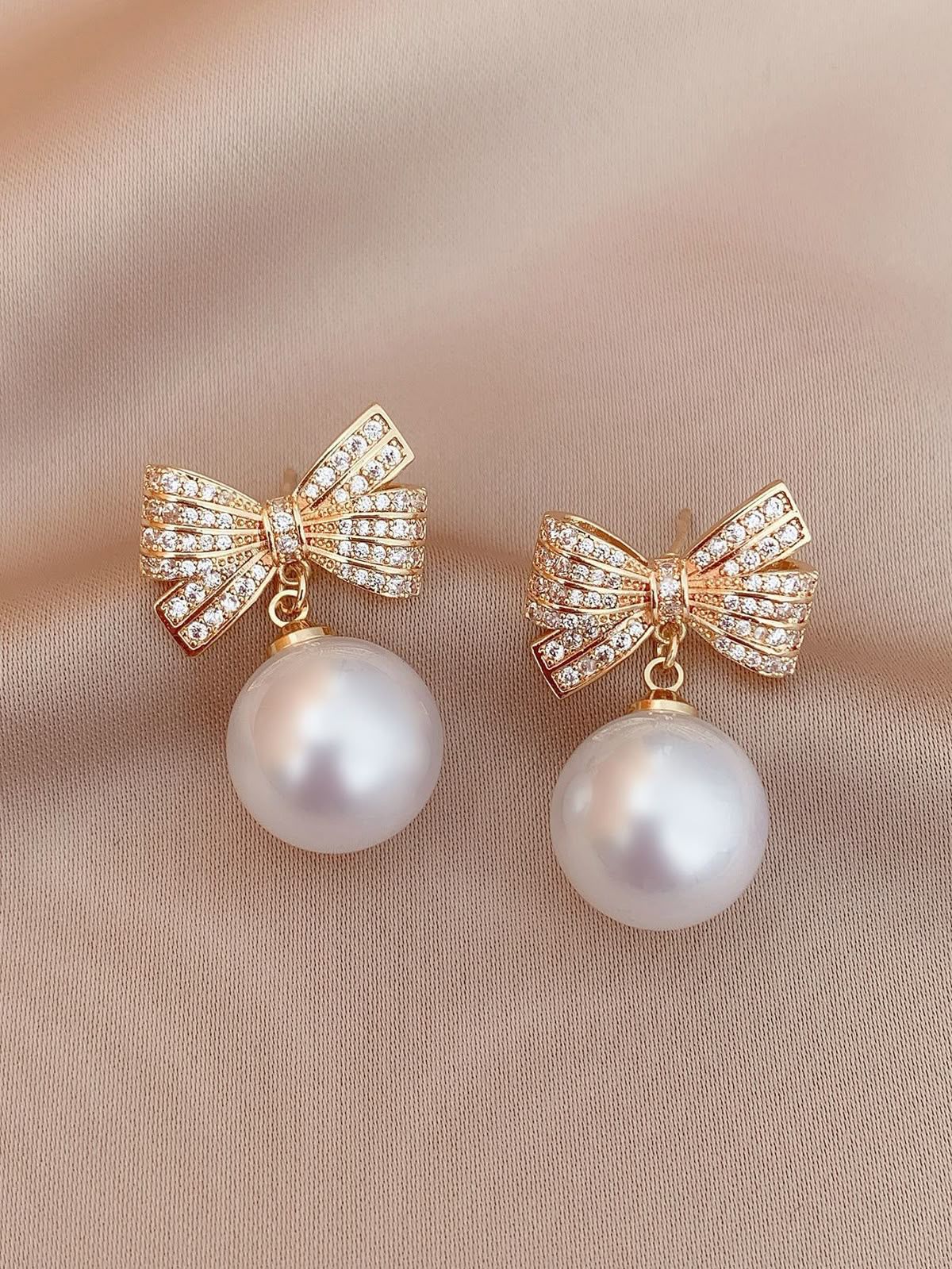 Pearl Bow Earrings