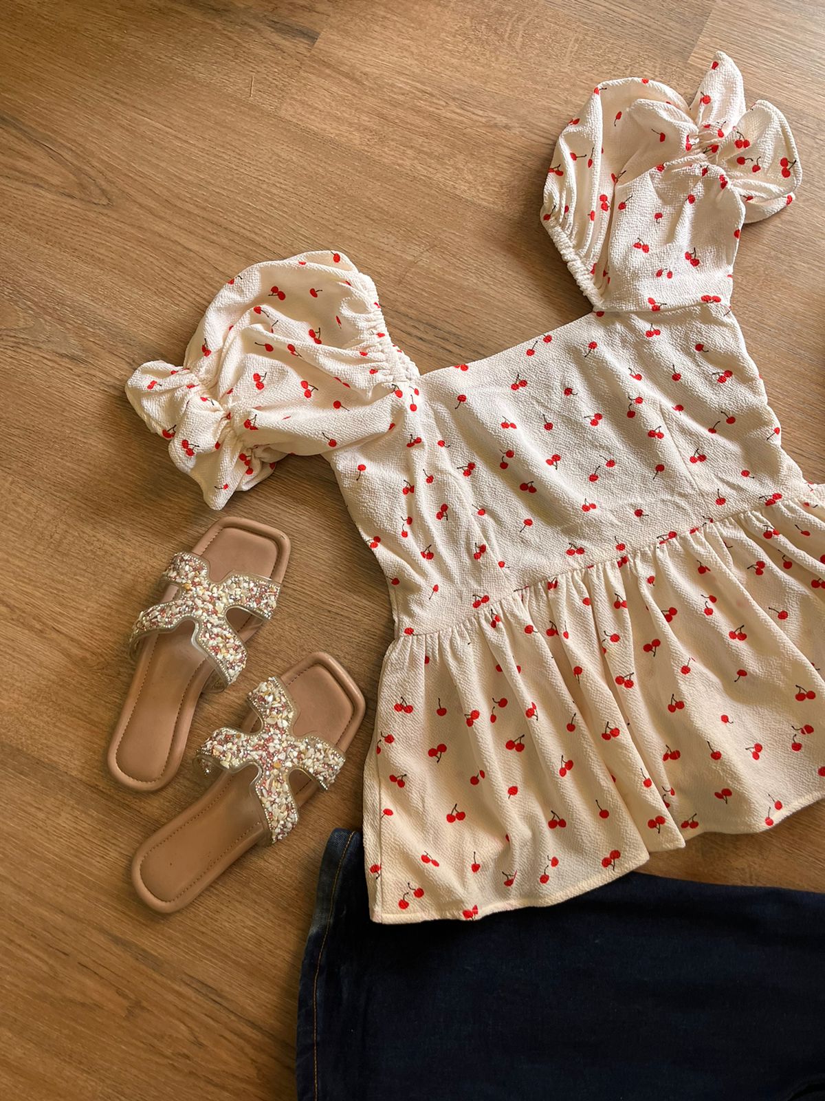 Cherry Peplum Top