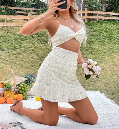 White cut-out dress