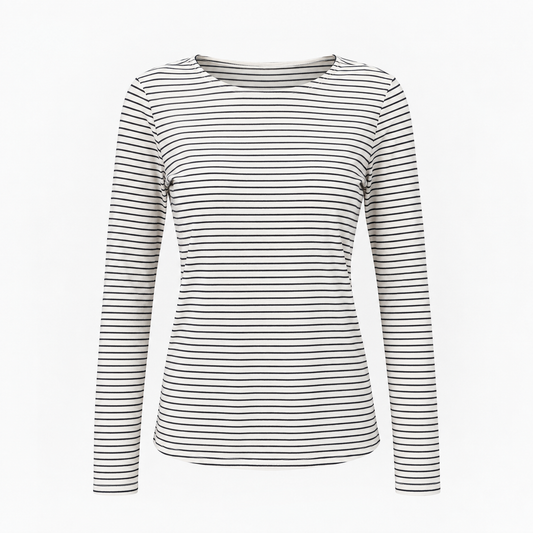 Black White Striped Full Sleeved T-Shirt