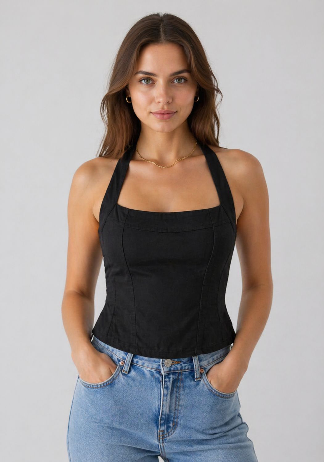 Black Backless Top